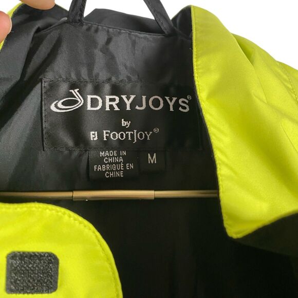DryJoys FootJoy Golf Rain Shirt Jacket Mens M Yellow Short Sleeve 629 - Picture 8 of 9